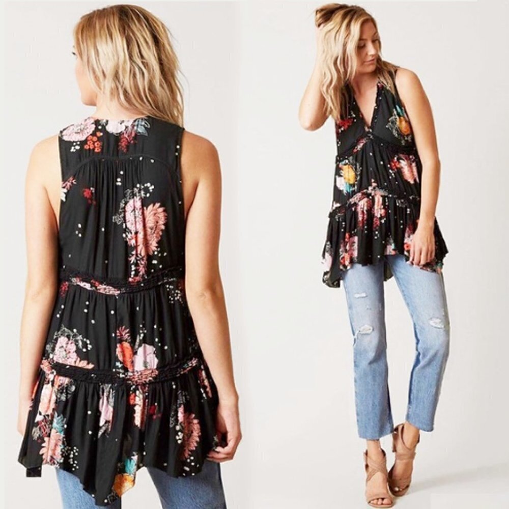 Free People Purple Haze Printed Tunic Dress Sz XS